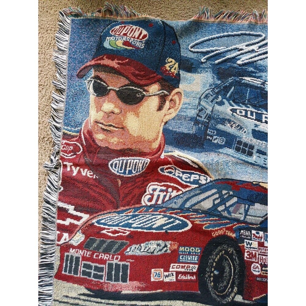 NASCAR Jeff Gordon #24 Racing Throw Blanket Tapestry 56x44 - Picture 2 of 6